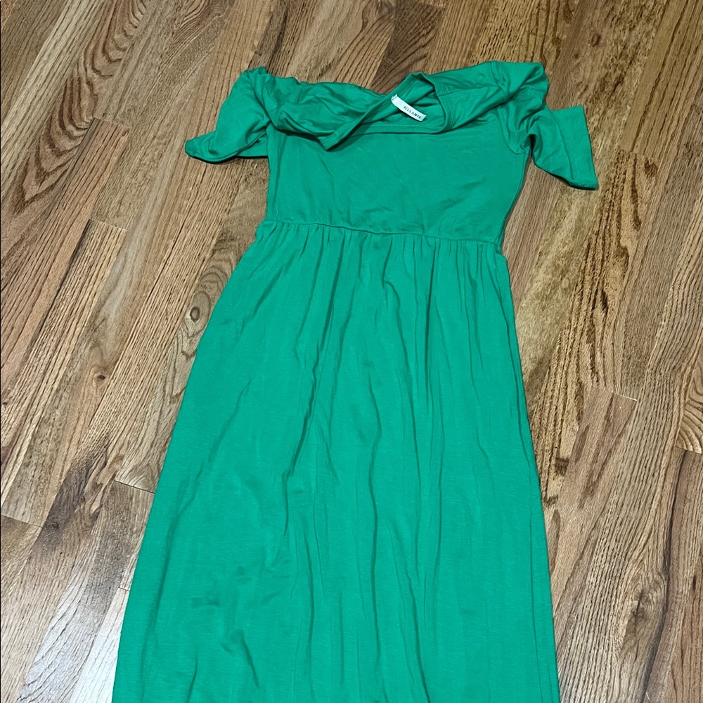 Bellamie Green Off-Shoulder Dress